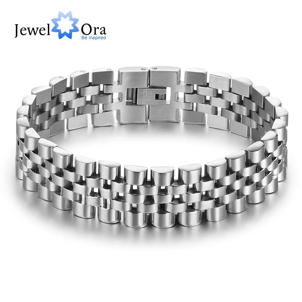 Luxury Gold Color Stainless Steel Bracelet - 200mm Wristband -  Bracelets