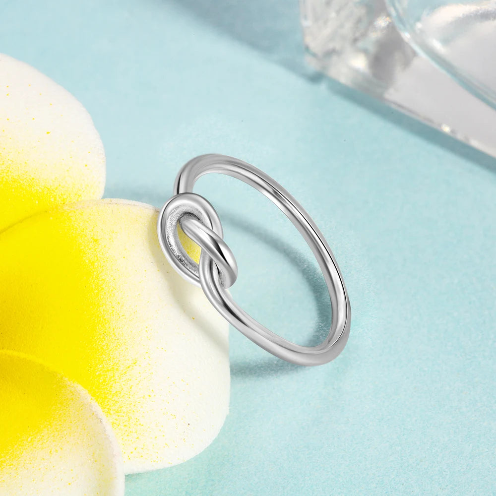 JewelOra Genuine 925 Sterling Silver Knot Rings