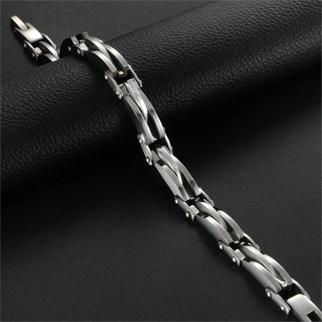 Men - Boys Stainless Steel Two Tone Bracelet - Gold/Silver Color