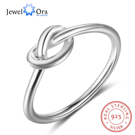 JewelOra Genuine 925 Sterling Silver Knot Rings