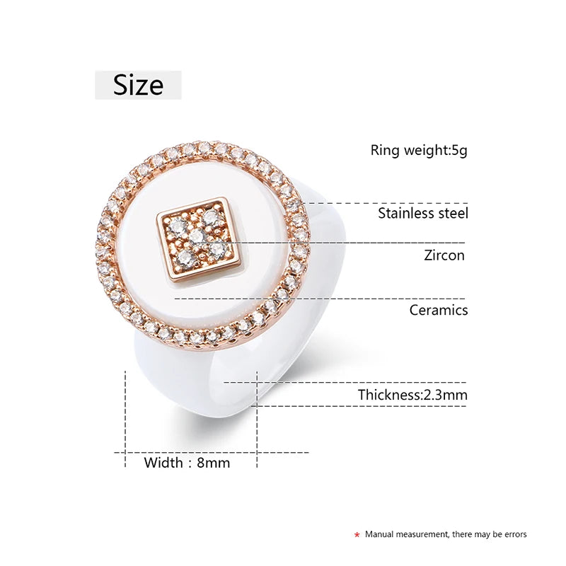 New Big Oversize Women Rings - Healthy Comforfit Never Fade Color Fashion Jewelry -Gift CZ Crystal  Women Rings  Chrismas Gift