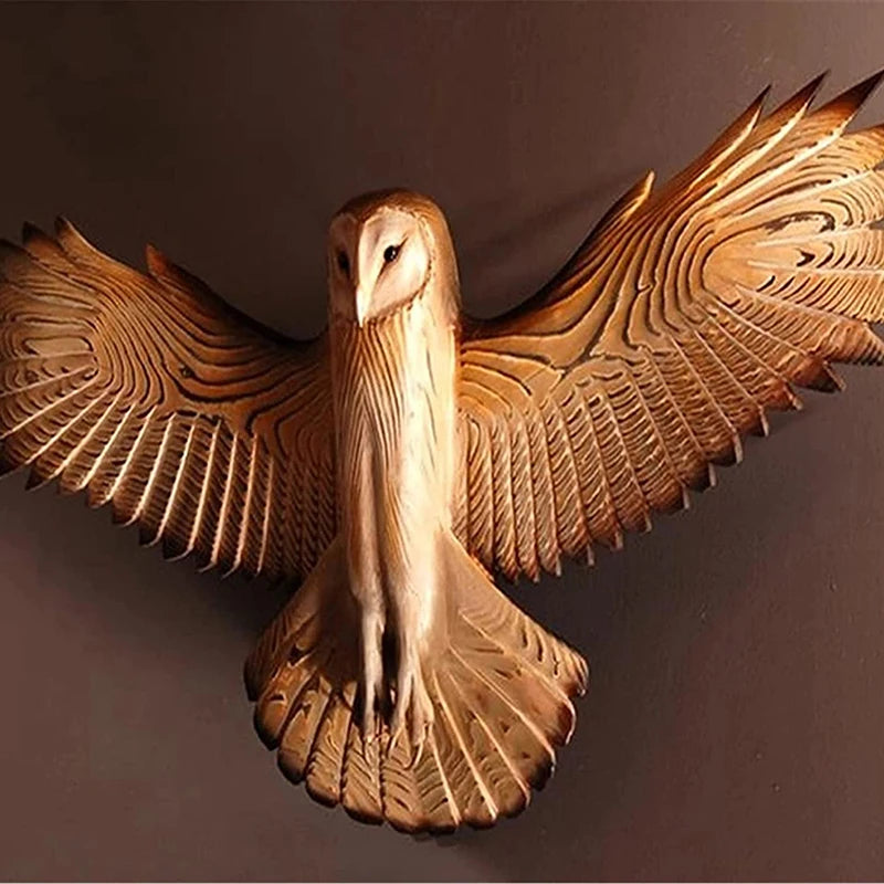 Handmade Owl Wall Statue  Living Room - Office Decoration