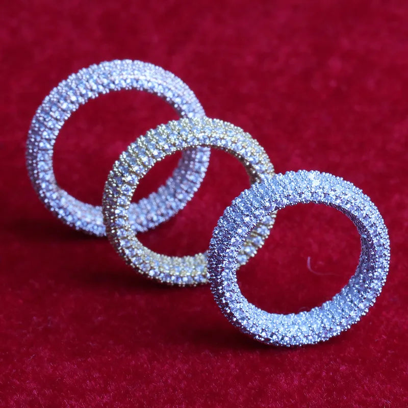 Iced-out Cubic Zirconia Ring for Men  & Women - 24k Gold  & Silver 
Color Plated  Jewelry