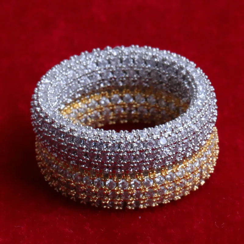 Iced-out Cubic Zirconia Ring for Men  & Women - 24k Gold  & Silver 
Color Plated  Jewelry