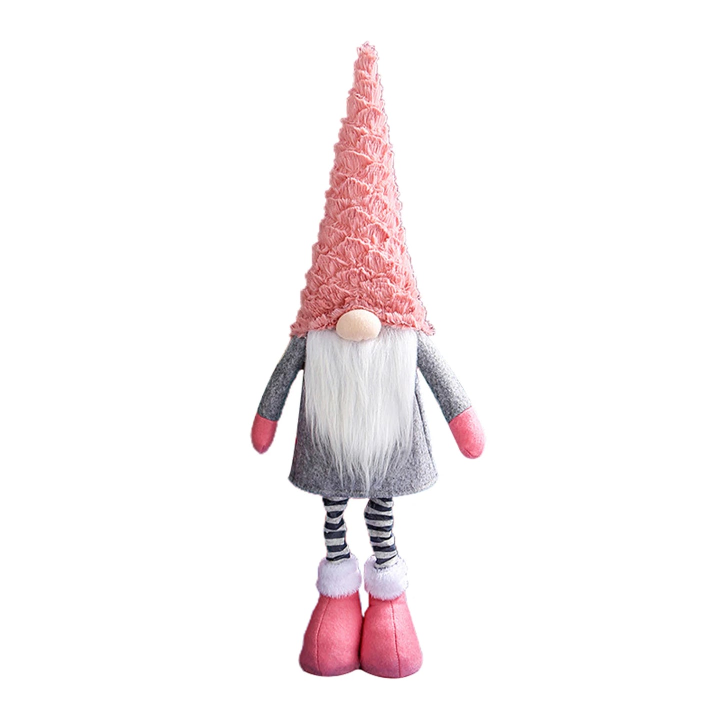 Christmas Faceless Gnome Plush Doll with Retractable Legs & Long Hat