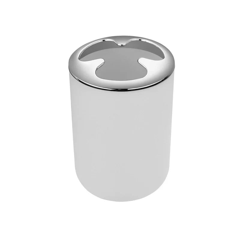 4pcs/Set Plastic Bathroom Set  - Toothbrush, Glass Cup, Soap Dispenser, Soap Dish