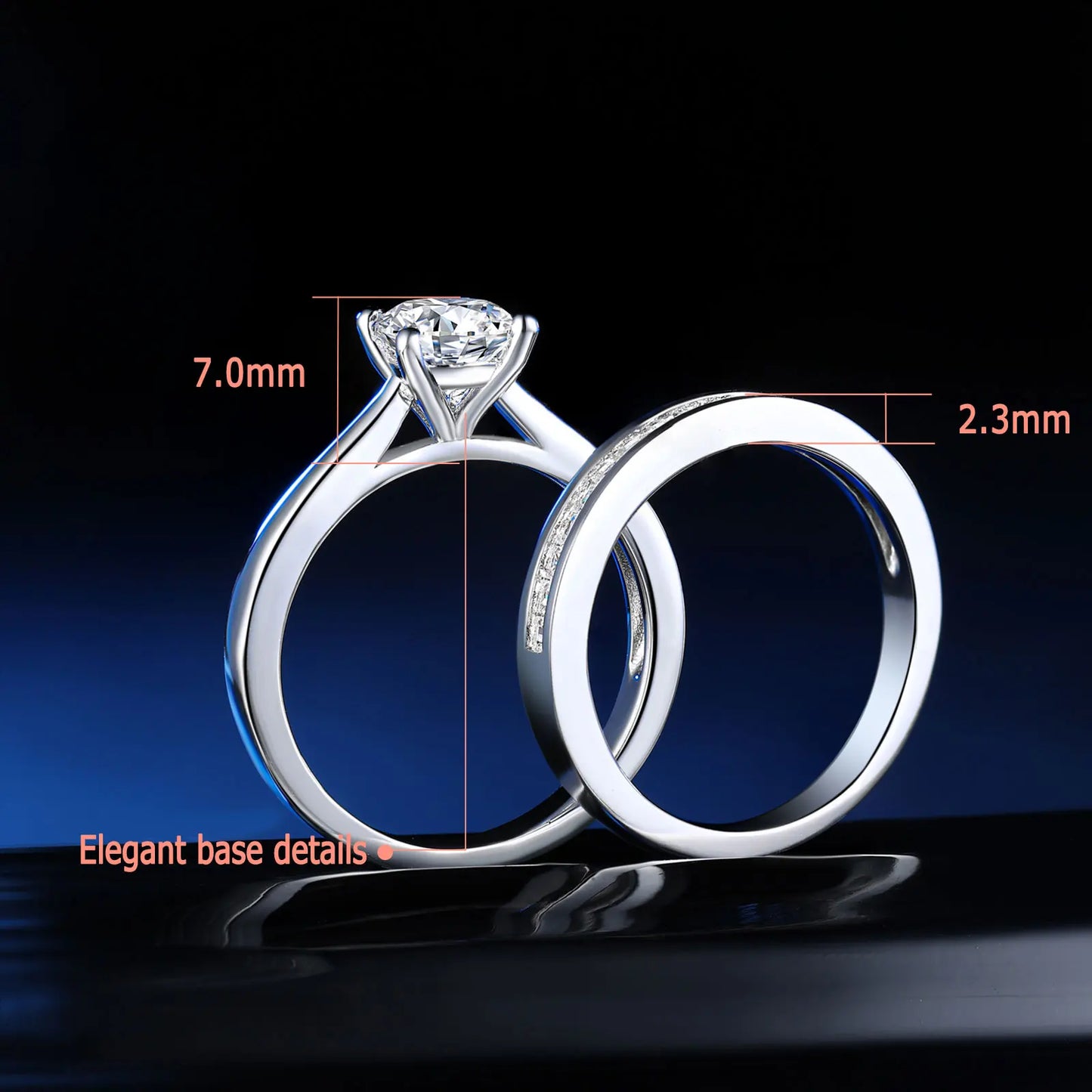 925 Silver Ring - Yellow Gold Jewelry -Luxury Solitaire Round Cubic Zircon Diamond Rings