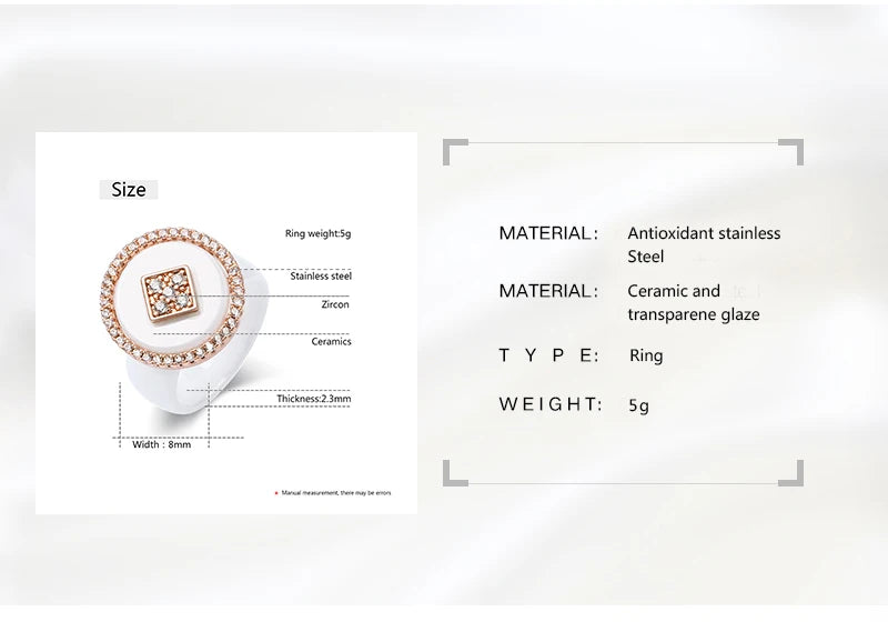 New Big Oversize Women Rings - Healthy Comforfit Never Fade Color Fashion Jewelry -Gift CZ Crystal  Women Rings  Chrismas Gift