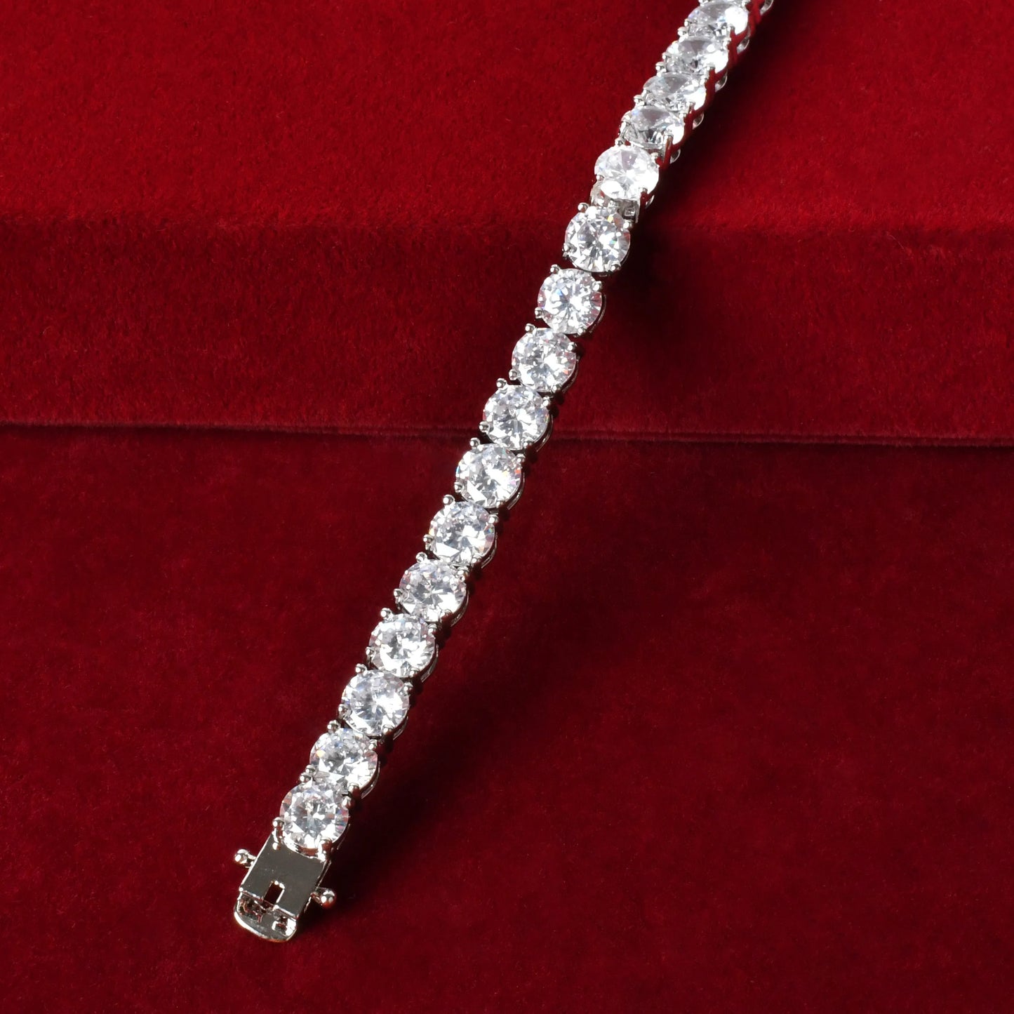 Tennis Bracelet for Men - Cubic Zirconia - Gold Color CZ Link