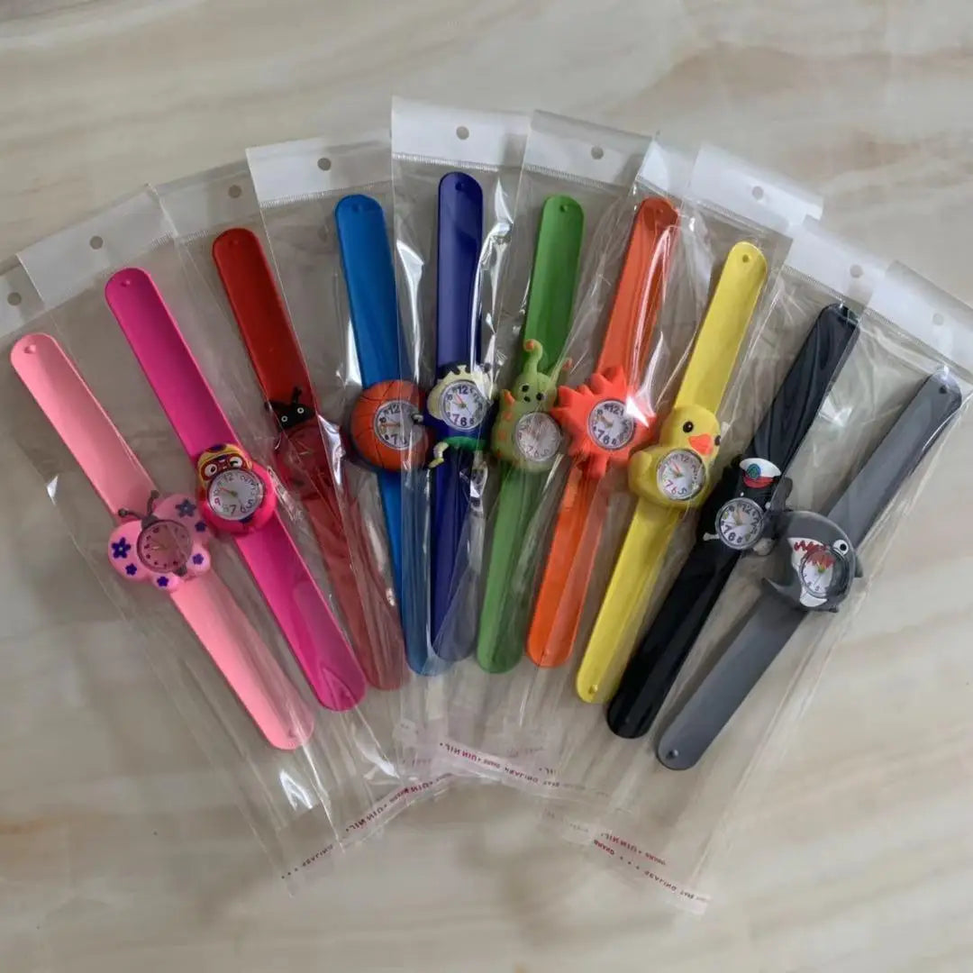30 Cartoon Styles Children Watches - Colorful Bend Slap Strap - Clock Random Style