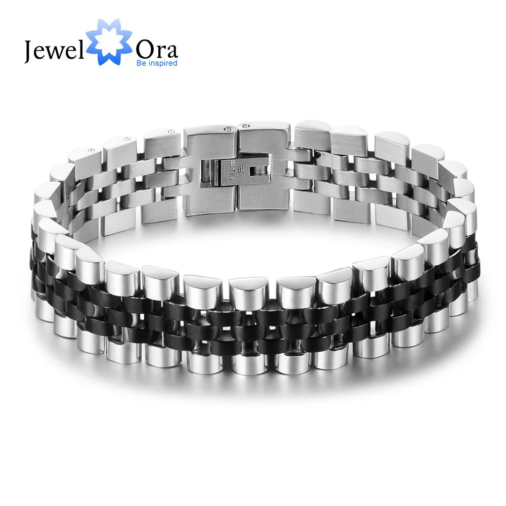 Luxury Gold Color Stainless Steel Bracelet - 200mm Wristband -  Bracelets