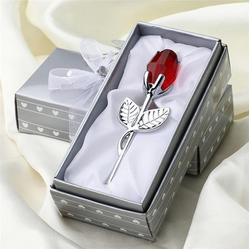 6 Colors Crystal Glass Rose Flower - Valentine's Day - X'mas  - Lovers' Gift