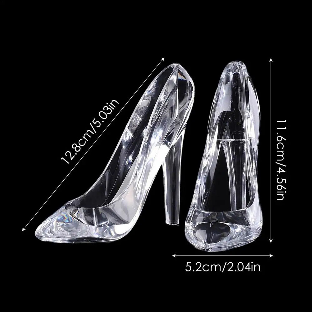 Cinderellas Crystal Glass Slipper Shoe - Transparent Acrylic High-Heeled Shoes -  Beautiful Home Decor