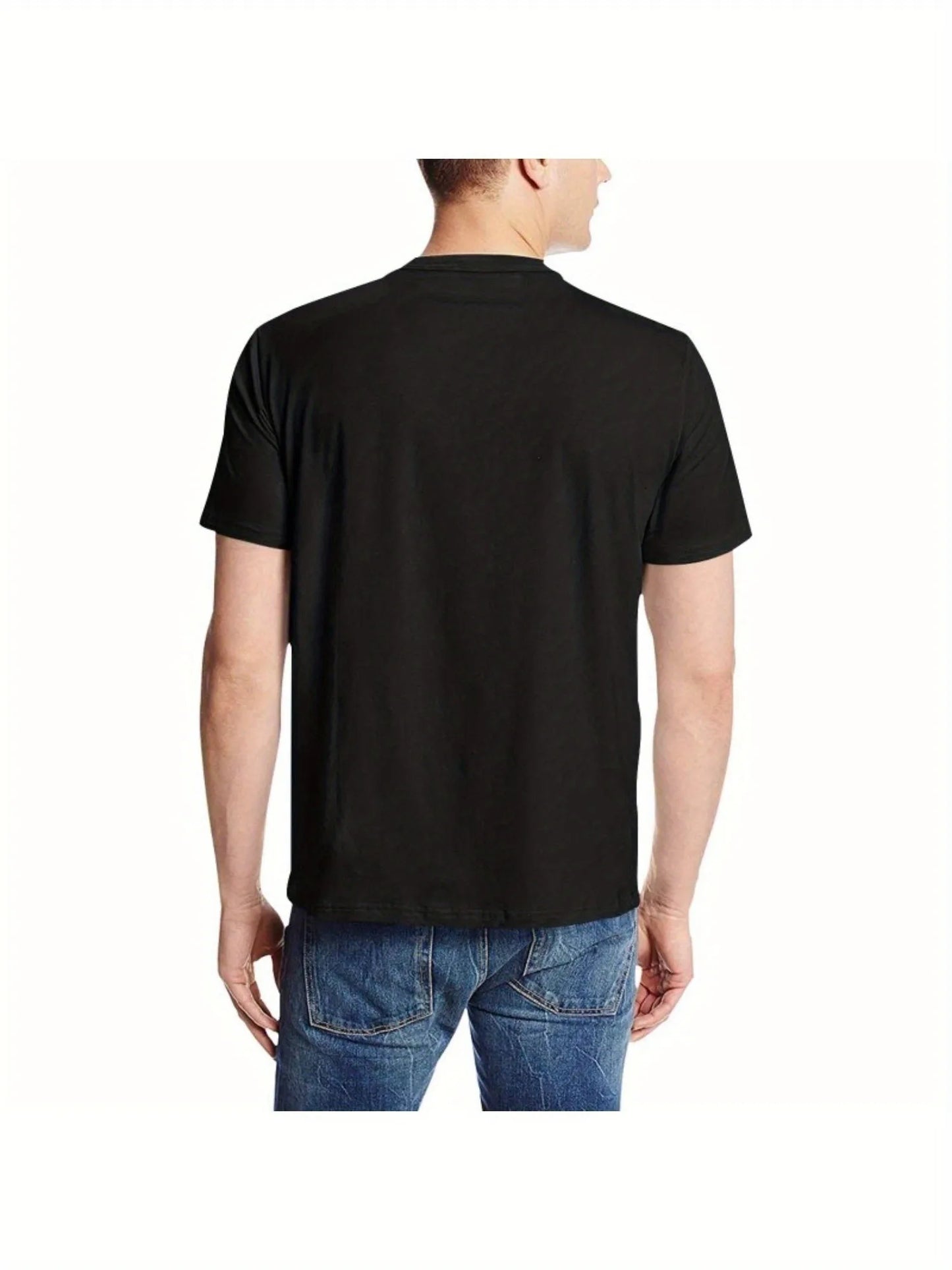 Men's Black Crew Neck T-Shirt Family Christmas 2025