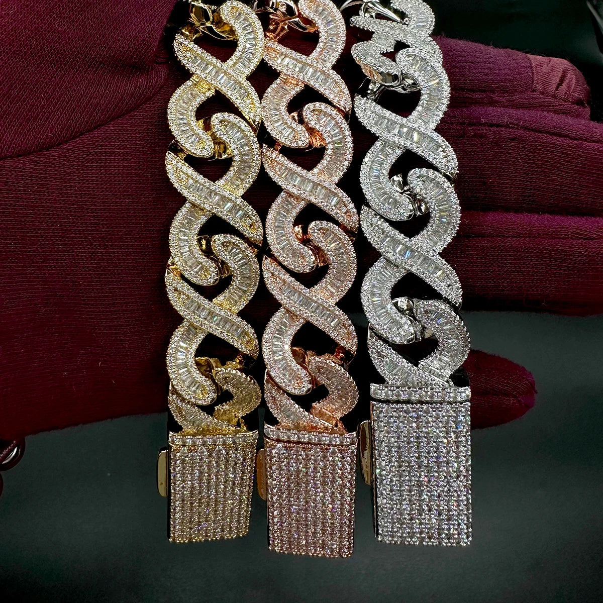 Baguette Zircon 8 Cuban Link Bracelet for Women