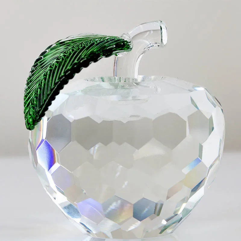 Crystal Apple  Sculpture Glass Fruit