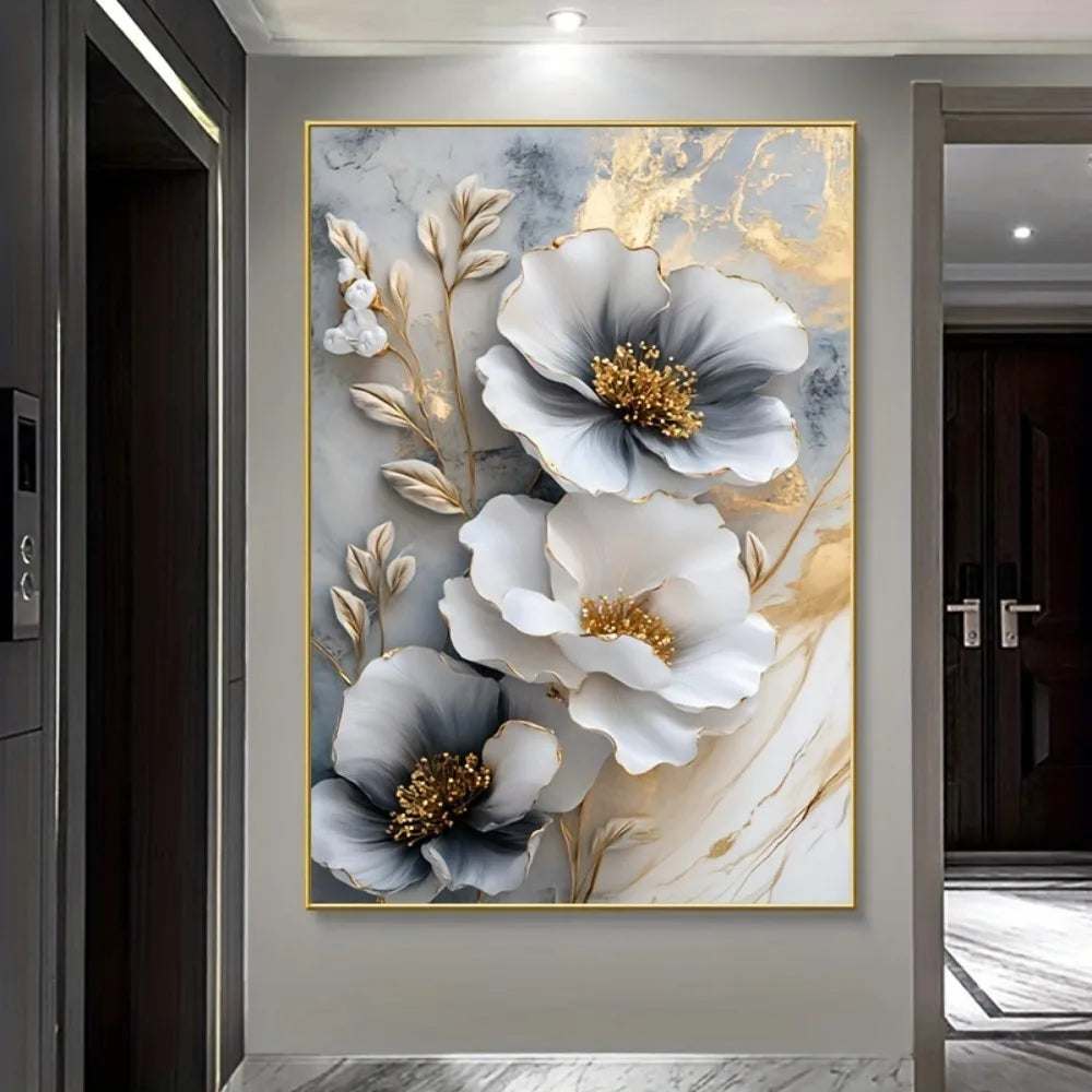 floral canvas framed 3D painting, suitable for any room
