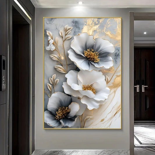 floral canvas framed 3D painting, suitable for any room