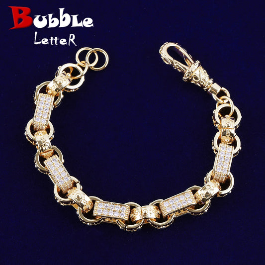 Bubble Letter Iced Out GYSPY Belcher Bracelet for Men