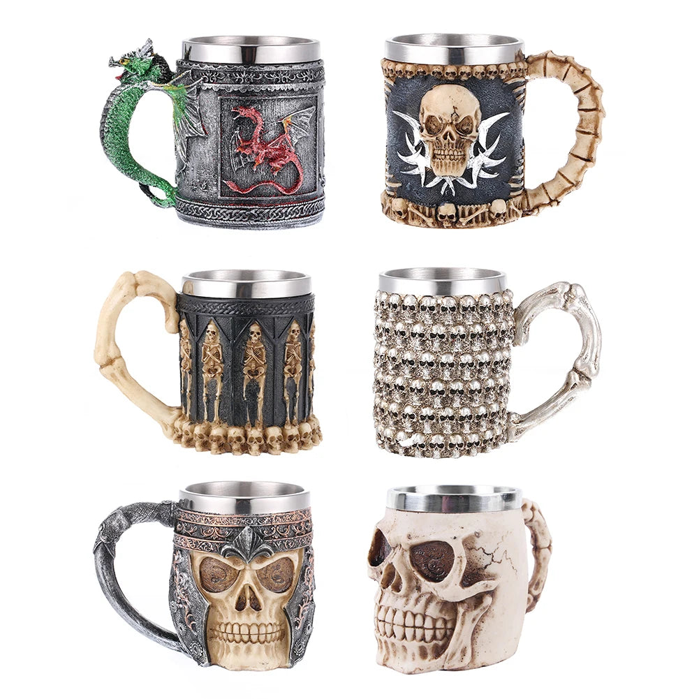 Resin Skull Retro  Glass