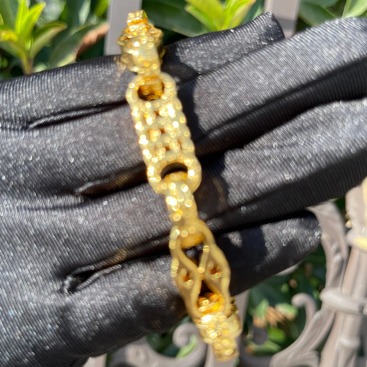 Bubble Letter  Bracelet for Men -  Gold Plated - Fashion Jewelry