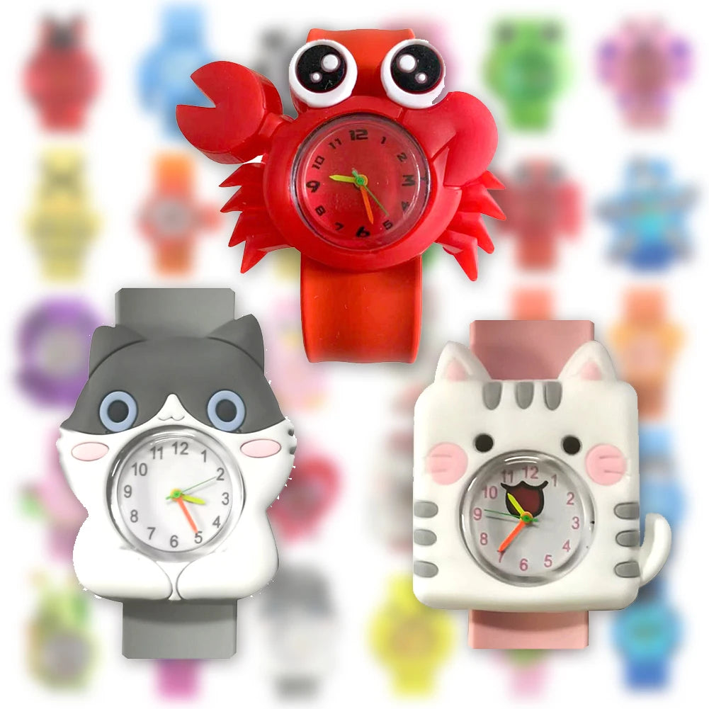 30 Cartoon Styles Children Watches - Colorful Bend Slap Strap - Clock Random Style