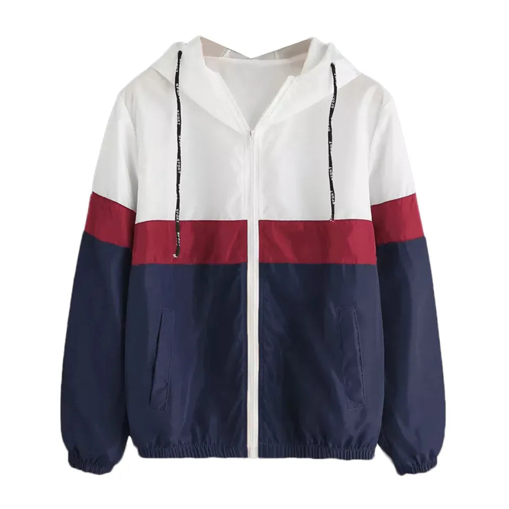 Fashion 2025  Quick Dry Women's Jackets - Windbreaker Sun Protection Patchwork Color Zipper Thin Summer Women Clothing