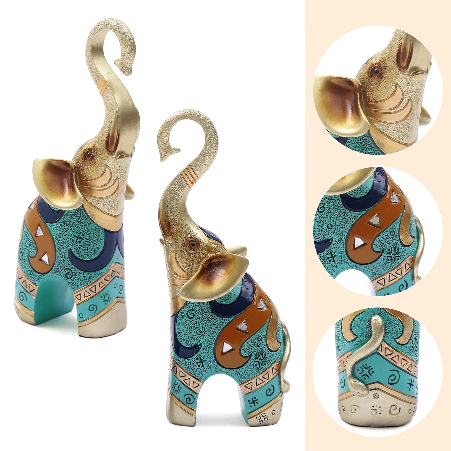 Hand Painted Elephant Statue