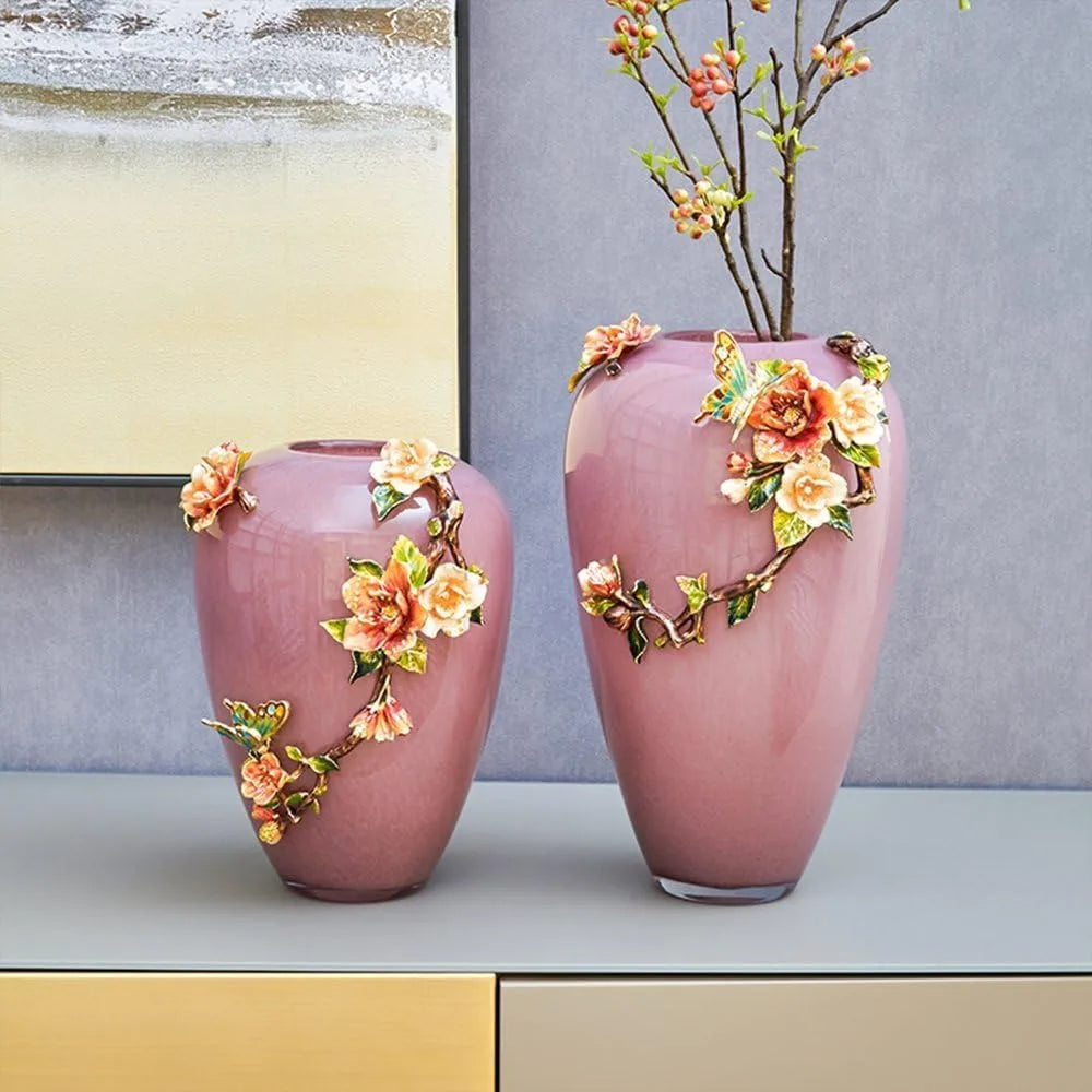 Decorative, Modern , Original Exquisite, Vase with Enamel Decoration