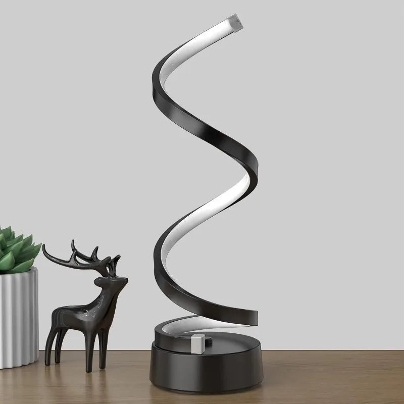 Classic Creative Spiral LED Table Lamp,  Adjustable Arm, Soft Light, Multifunction