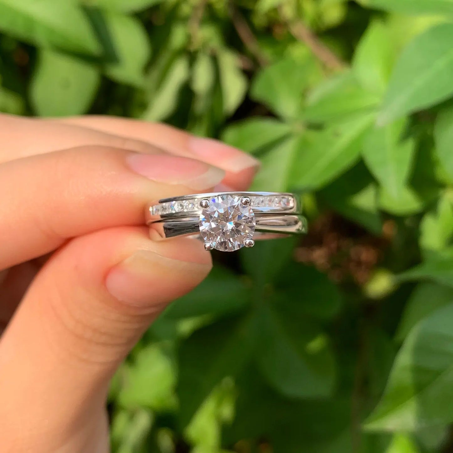 925 Silver Ring - Yellow Gold Jewelry -Luxury Solitaire Round Cubic Zircon Diamond Rings