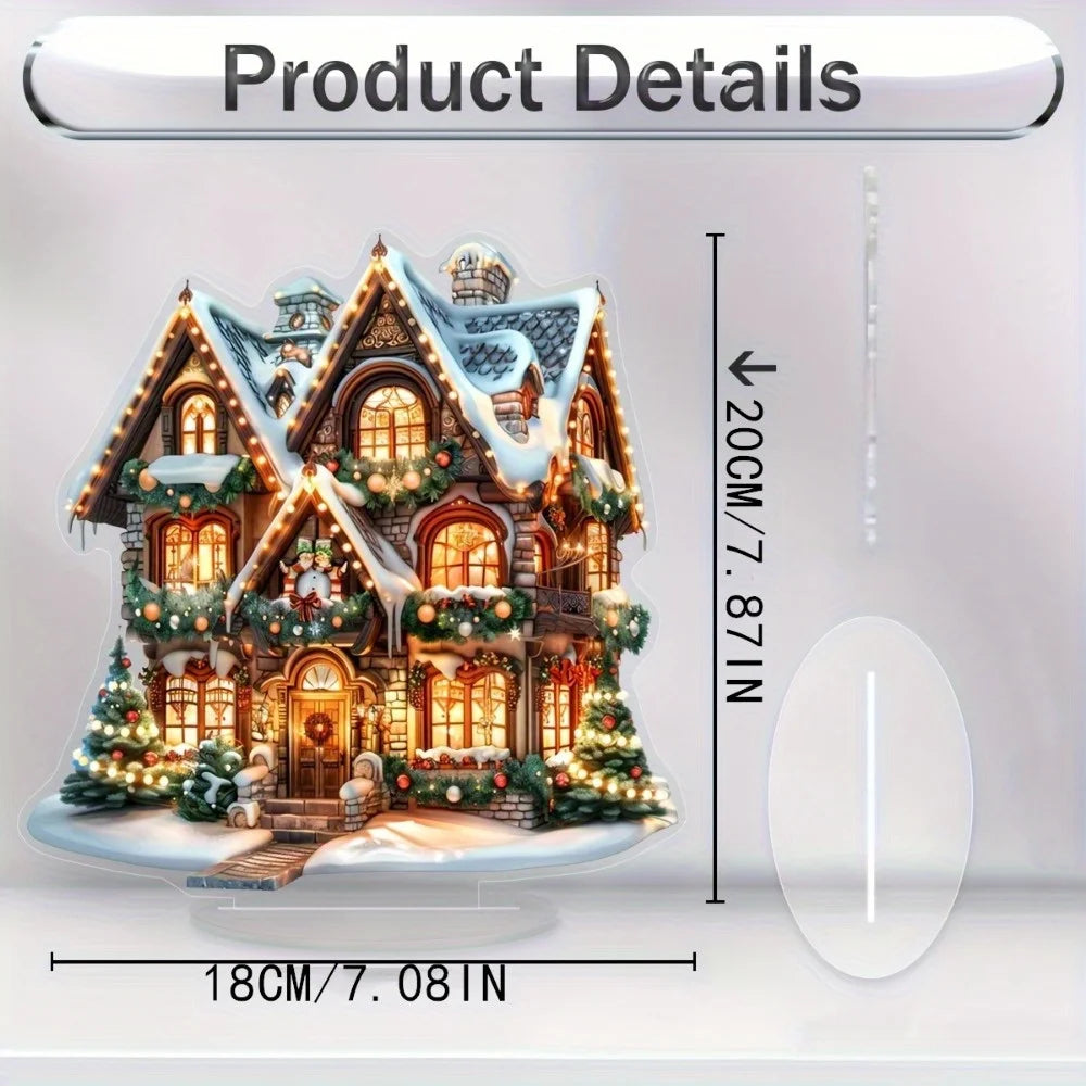 A charming two-dimensional gingerbread house Christmas table ornament