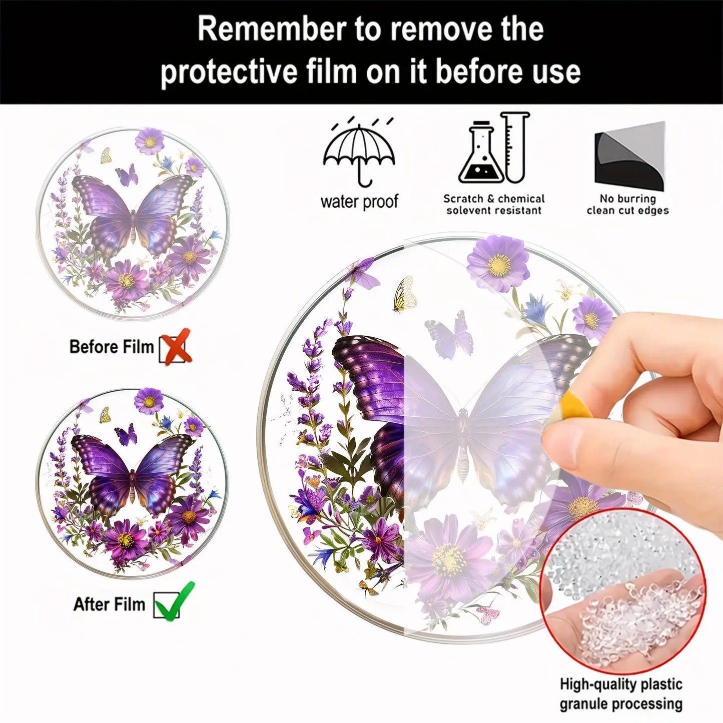 2D Purple Butterfly Suncatcher