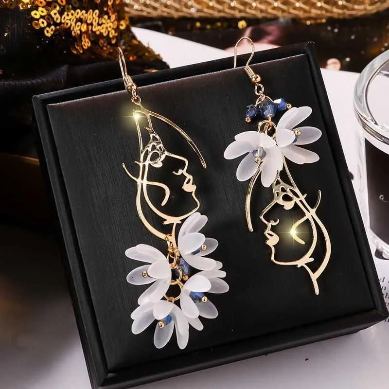 2PC Women's Fashion Multi Style Long Irregular tassel Earrings