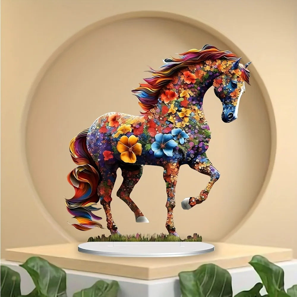 Colored Horse Statue - Light Catcher. Hollow-out design for bedroom, living room, study & porch.