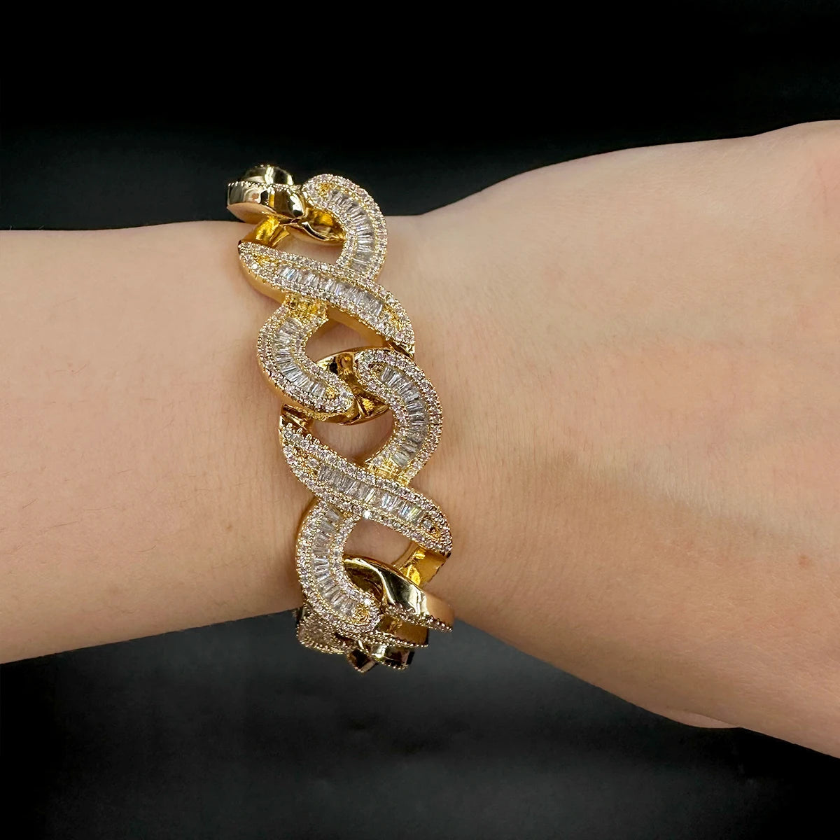 Baguette Zircon 8 Cuban Link Bracelet for Women