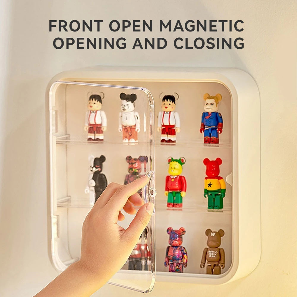 Clear Display Case for Figures, Wall-Mounted Doll Storage - 3Layer Storage Box