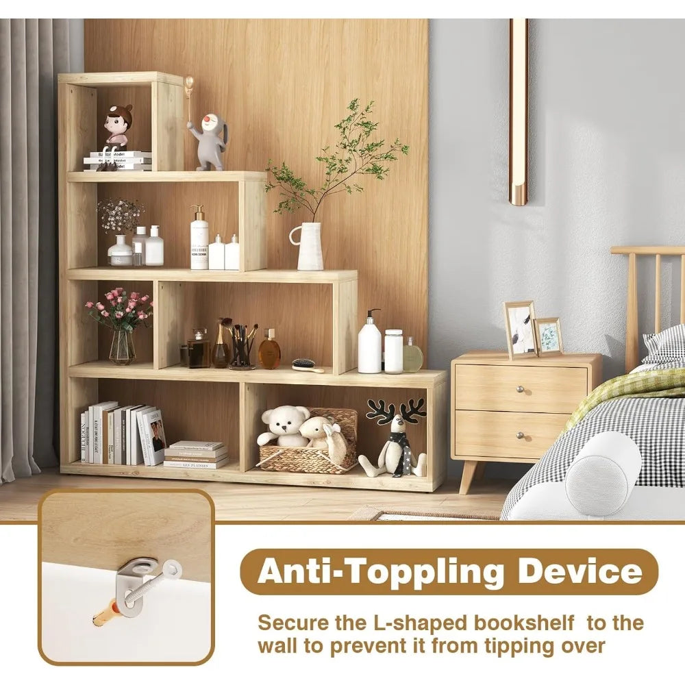 4 Tier Bookshelf, L Shaped Ladder