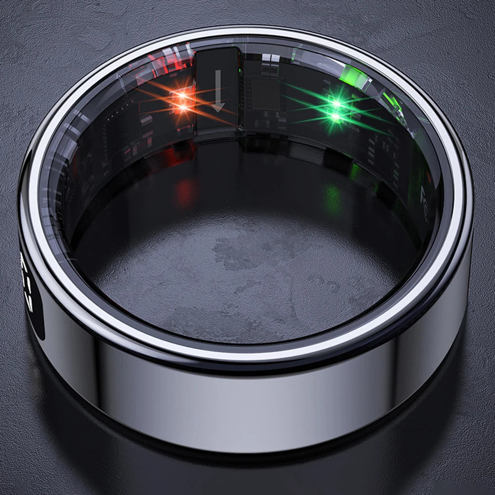 R11 Smart Ring with Display Screen and Touch Heart Rate Blood Oxygen Monitor - Wireless Charging Fitness Ring for Men & Women