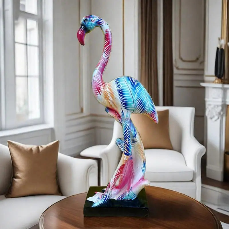 Modern Colorful French Flamingo Statue