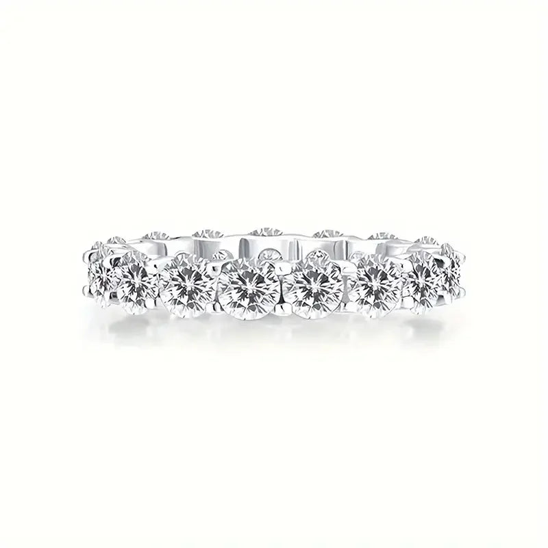 1pc S925 Silver with 4.2CT  -Moissanite Co-ed Eternity Ring,-  Band Ring,- - Gemstone Jewelry - Gifts for Mother