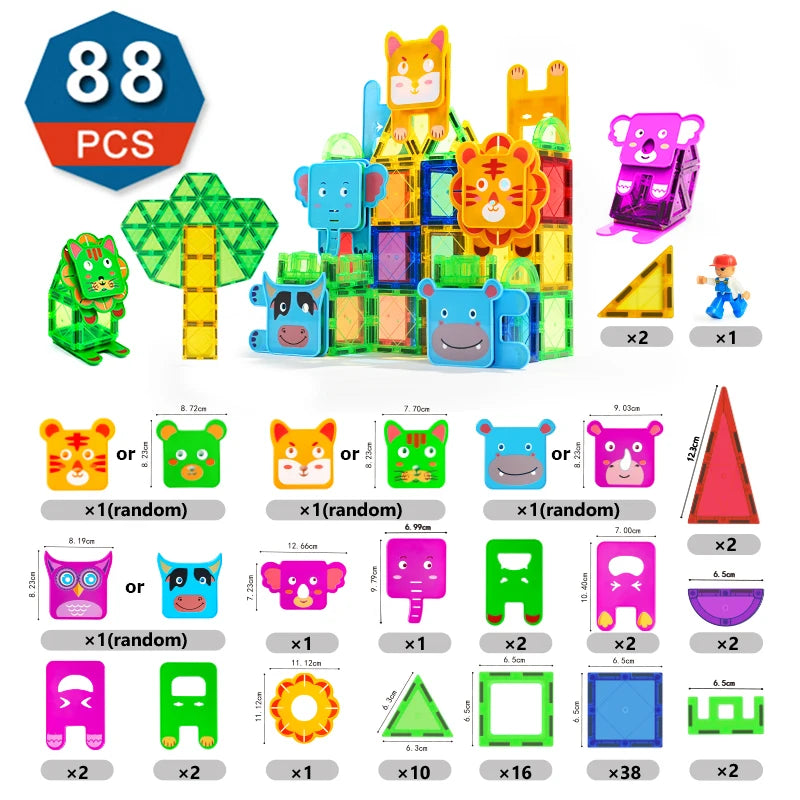 Romboss Magnetic Building Blocks Set - Magnetic Sheet Construction - Building Puzzle Tiles Boys & Girls