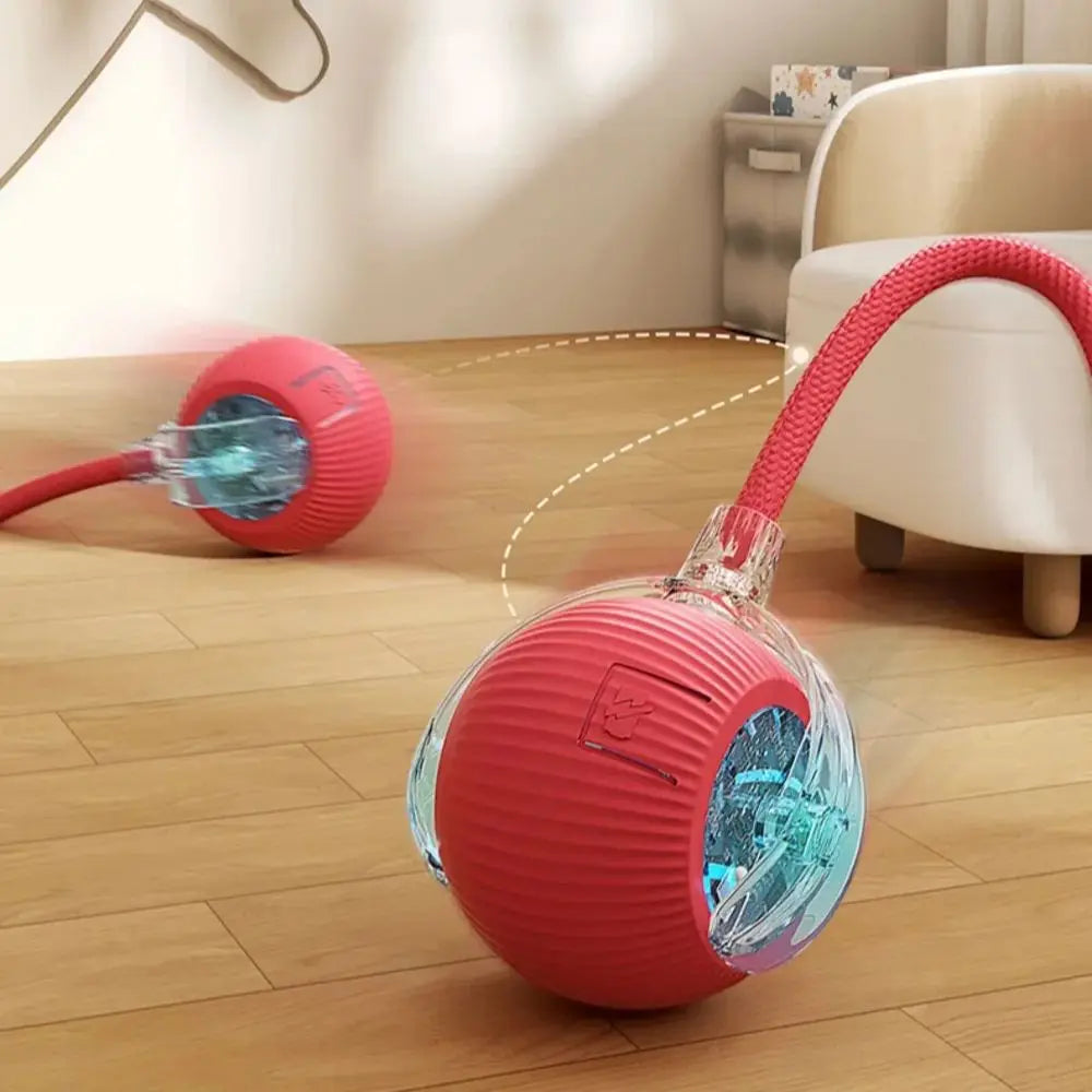 New Cat Interactive Ball Toy Automatic Rolling Ball - Faux Tail Rechargeable Smart Pet Electric Toy Dog