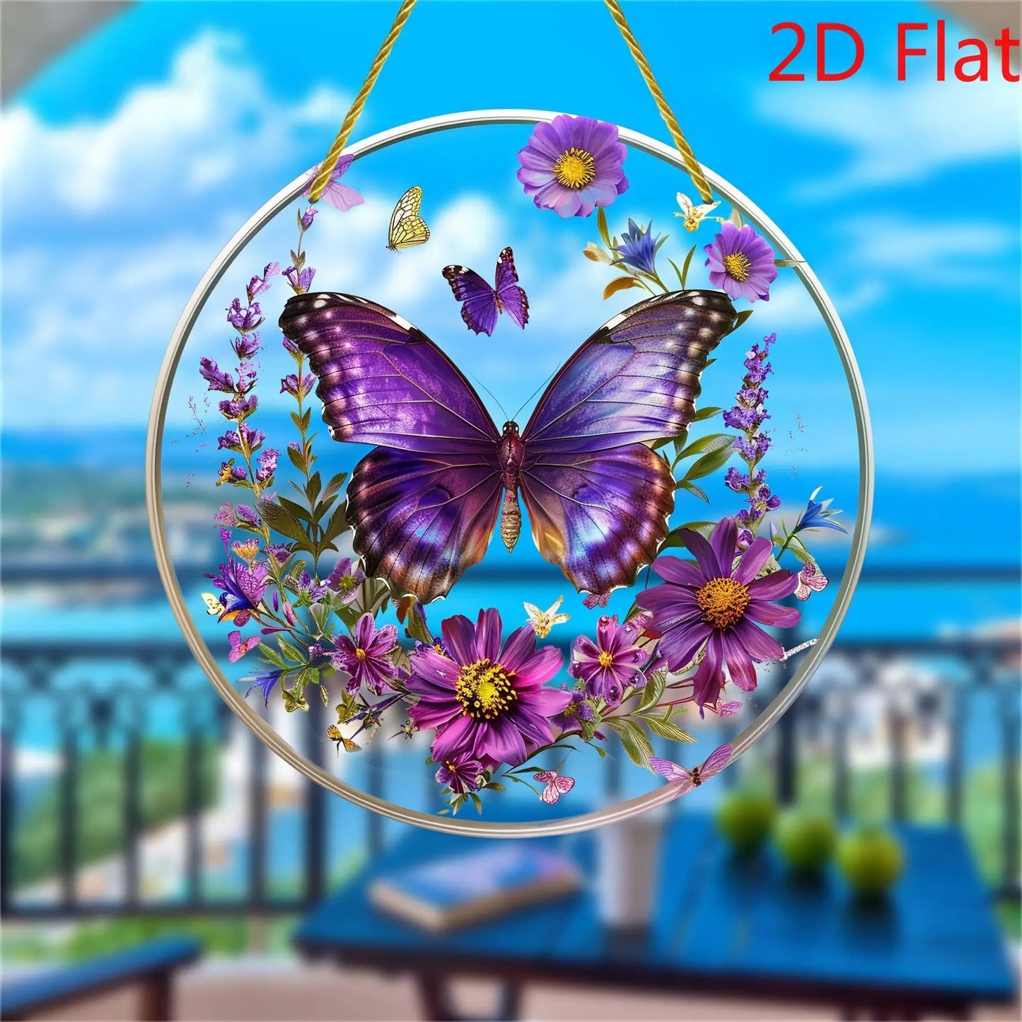 2D Purple Butterfly Suncatcher