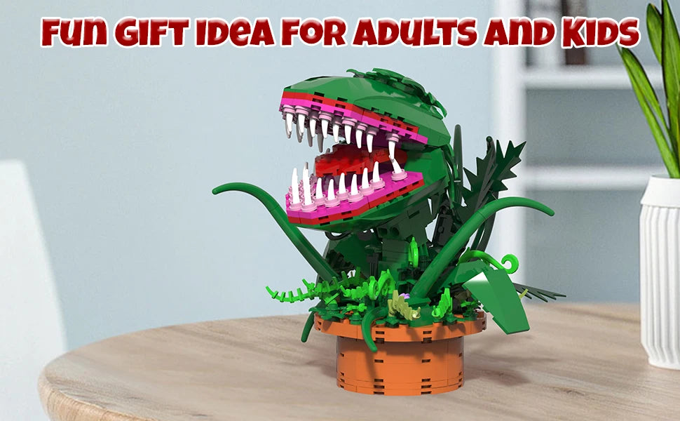 Audrey 2 Piranha Plant Bricks Compatible with Lego,-  Little Shop of Horrors Flowers Building Blocks,