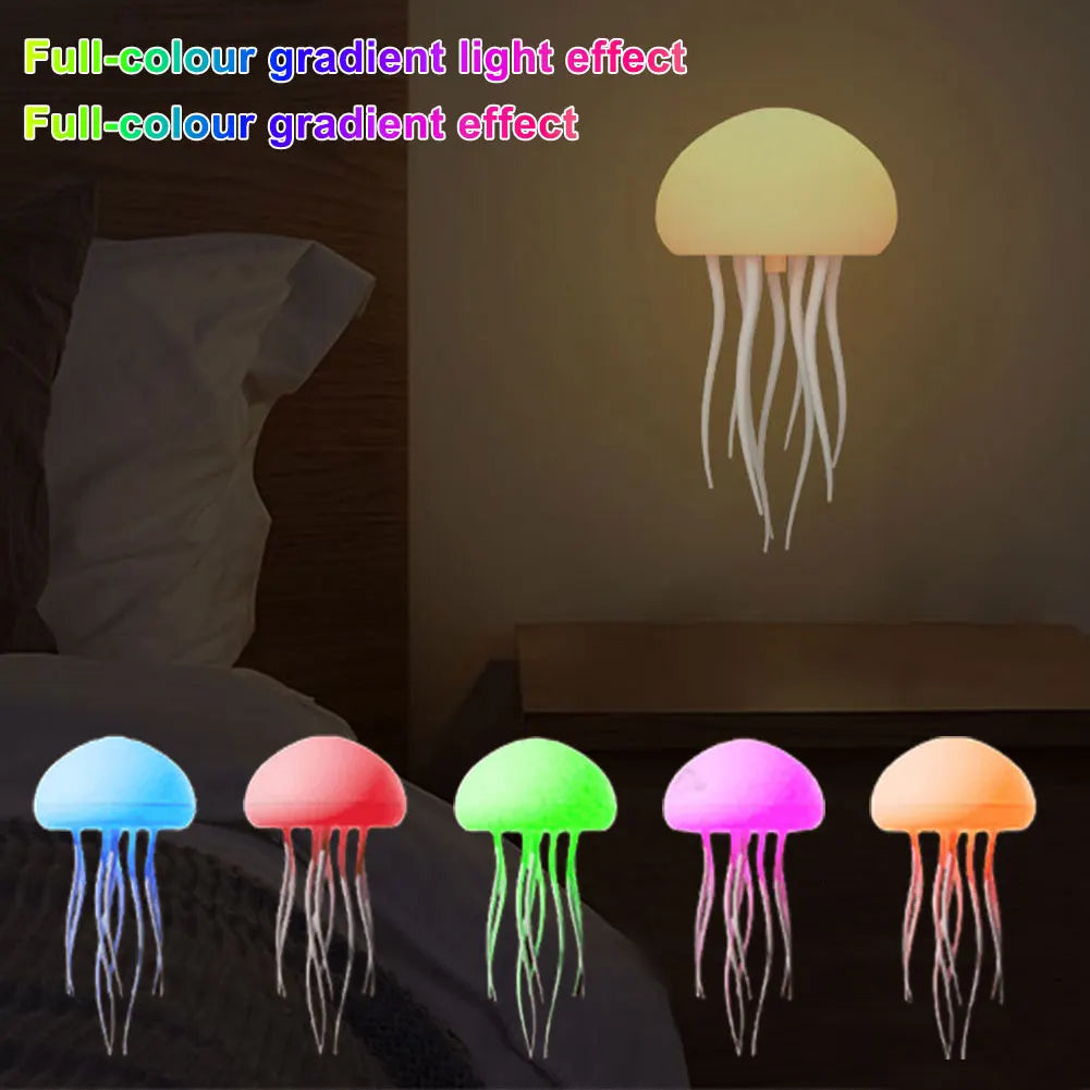 Flexible Tentacle  Cute Jellyfish Night Light -  Gradient Bedside Light - Voice Controlled  Lamp