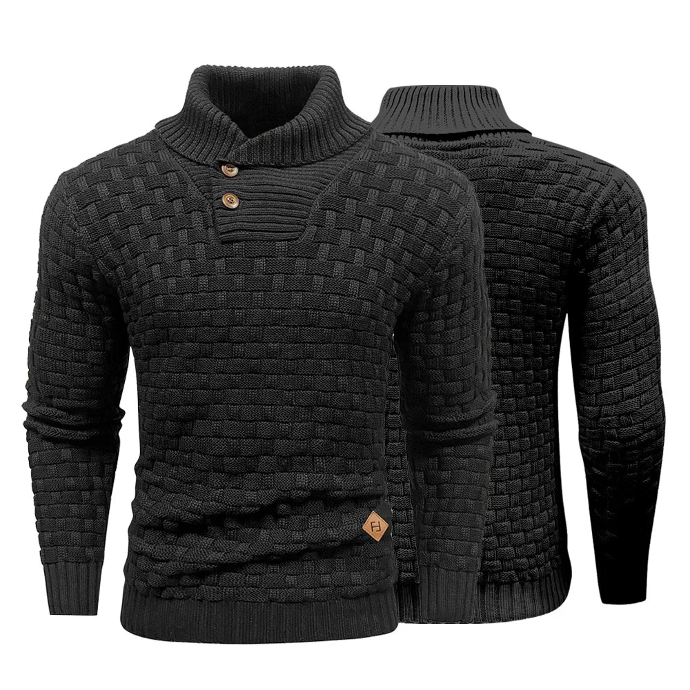 Men’s Knitted Sweater - Casual Crew Neck - Warm Long Sleeve -