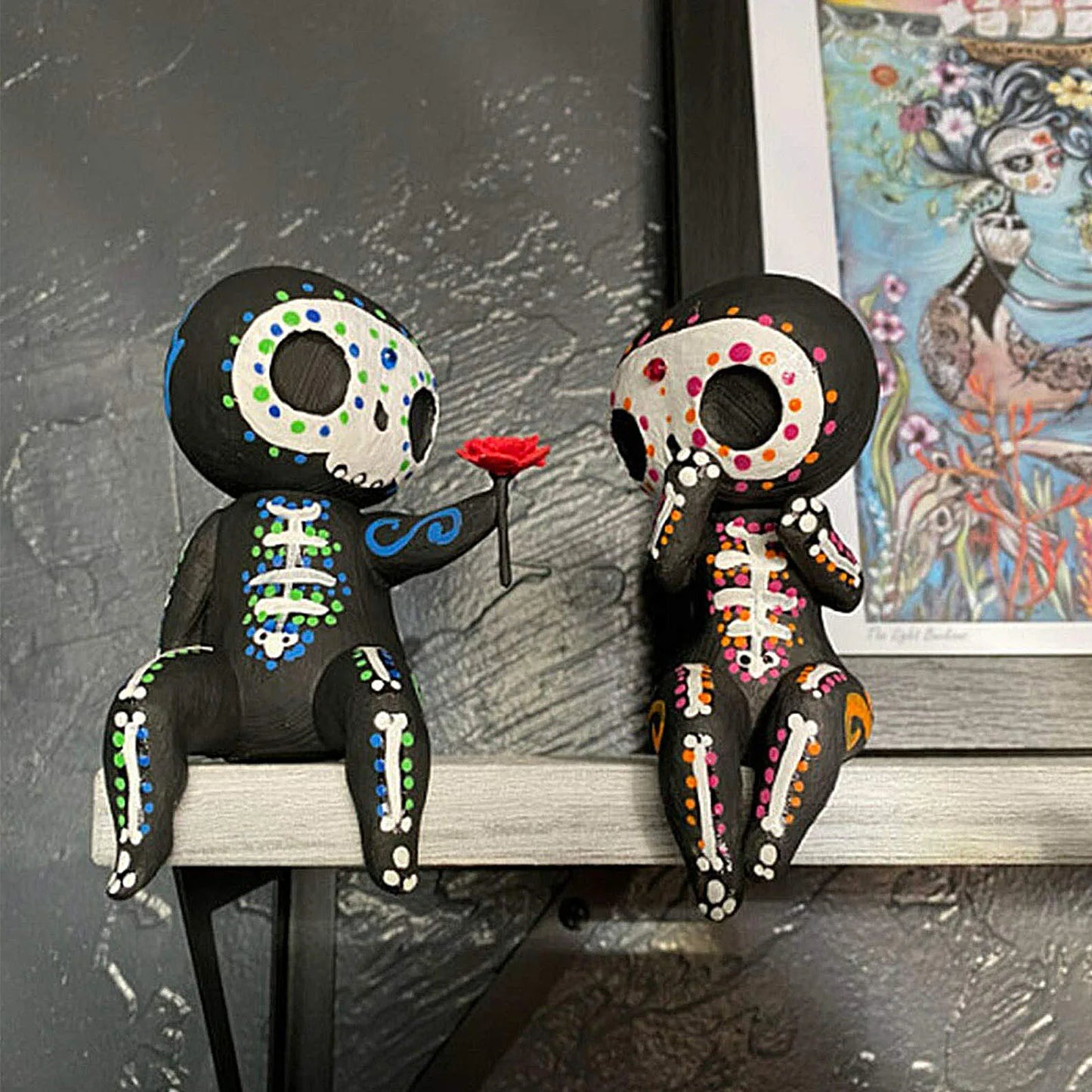 Cute Statue Skull Resin - Flower Figurines
