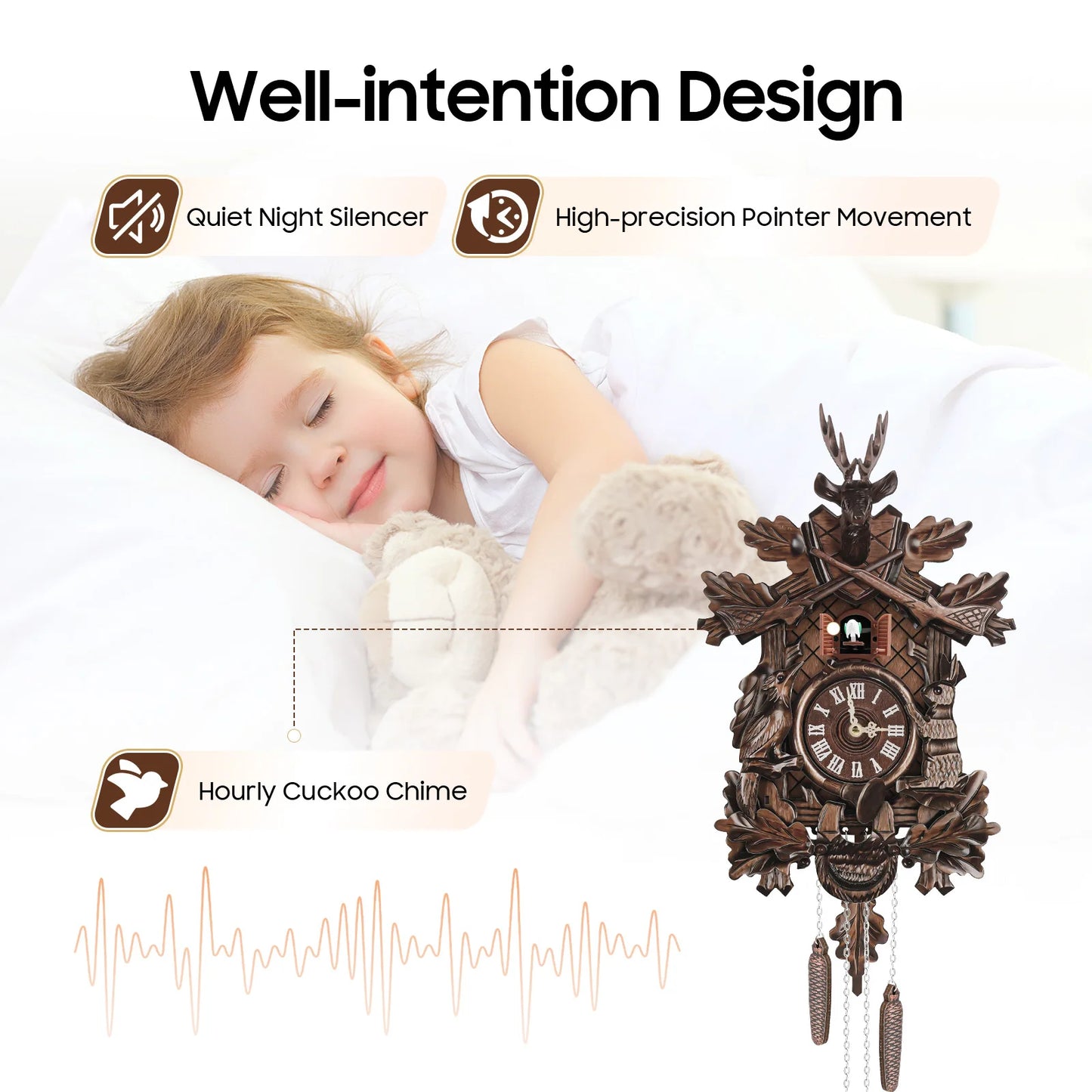 Cuckoo Wall Clock, Traditional Black Forest  Gifts