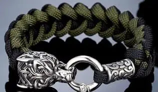 Never Fade Rock Viking Wolf Bracelet Men's